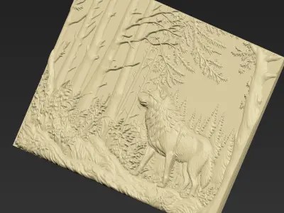 A Wolf in the Forest A116 3D print model