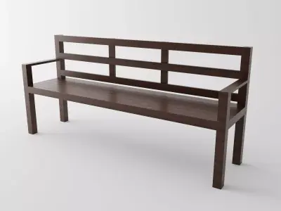 Wooden Bench Low-poly 3D model purchase