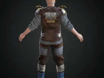  Steampunk rigged character Low-poly 3D model