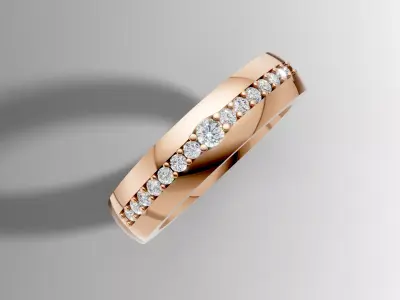 Diamond Line ring 3D print model