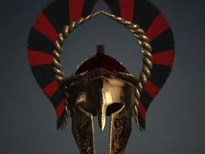 - Spartan Royal Helmet v Horned Scorpion  Low-poly 3D model