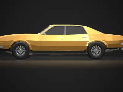 Low-Poly Retro City Car 04 Low-poly 3D model