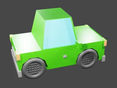 low poly easy car 3D model