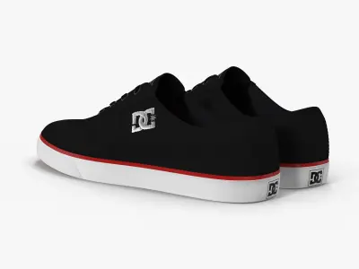 DC Shoes - Flash TX - Black-Red Low-poly 3D model