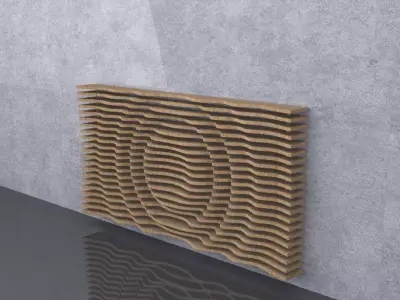 Parametric Wavy Wooden Wall Decor 13 - CNC files for cutting 3D model