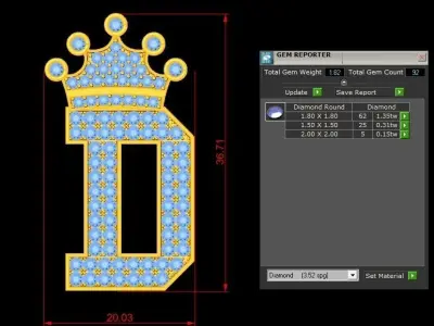 Alphabet English Letter Pendant Font Version 2 Album 3D print model