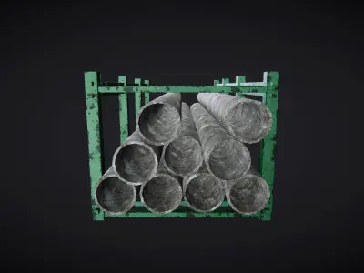 Construction Pipe Stack 02 3D model