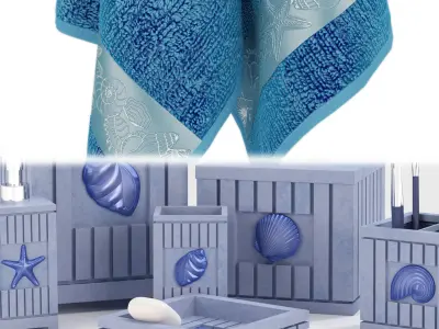 Bathroom decorative set 4 3D model