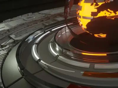 Broadcast Design - C4D Octane Scene File 3D model Low-poly 3D model