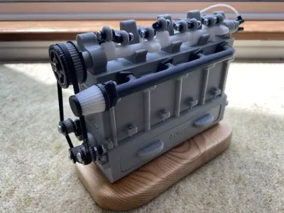 3D Printable Inline 4 Car Engine Model 3D print model