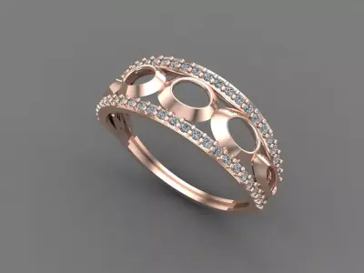 Womens Diamond Signet Ring Women Rings 3dmodels 3D print model 3D print model 34