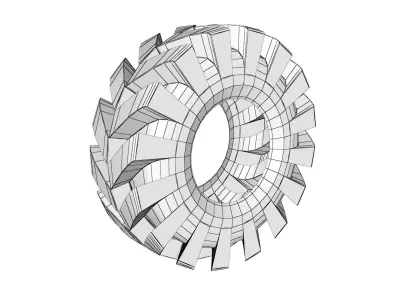 Truck Tyre Low-poly 3D model