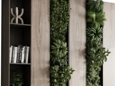 cabinet furniture of houseplants indoor With decor 03 Low-poly 3D model