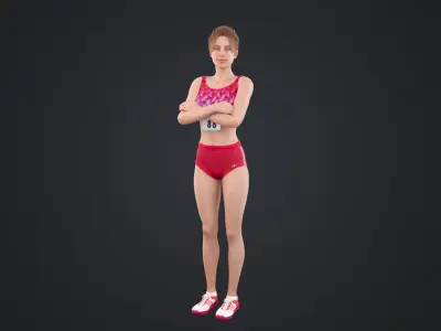 Athlete Runner Low-poly 3D model