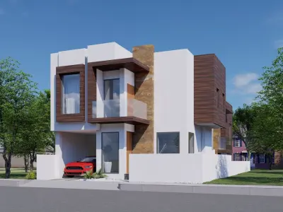 Modern House - Two Story House  3D model
