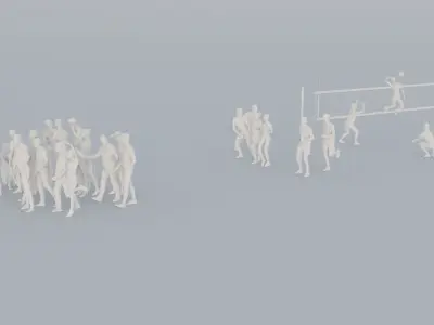 19 LP THIRTIES CASUAL SUMMER SPORT CROWDS MAN SITTING WOMAN 3D print model