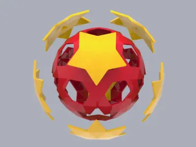 Perforated Globe Star Shape 3D Printing Model 3D print model
