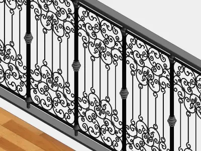Classic Railing Revit Family type 012 3D model