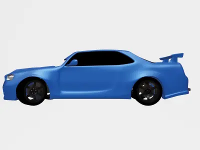 drift car pixar style Low-poly 3D model