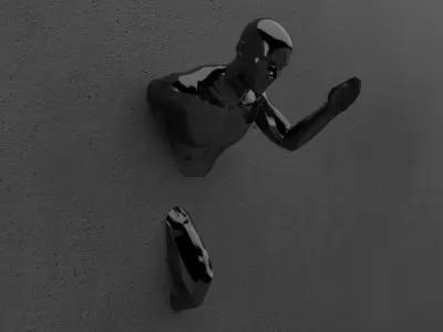 Lifesize Running man out of the Wall Sculpture 3D print model