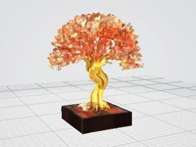 Luxury Golden Tree of Life Statue Home Decor Sculpture 3D print model