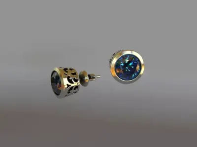 Earring gold Free 3D print model