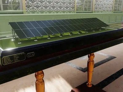 Solar Energy Construction Tables Diorama Pack 3D model