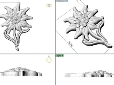 Pendant edelweiss  3D print model