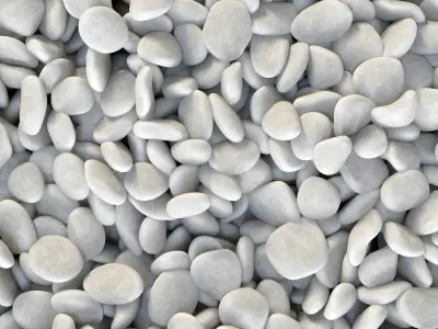 Pebble low n6 three White 3D model