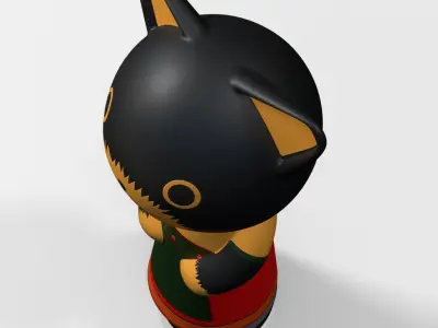 Cat Figurine Low-poly 3D model