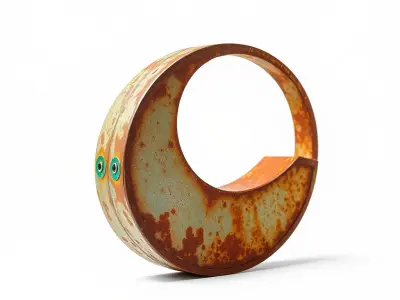 Rustic Crescent Sculpture Model Pack Low-poly 3D model