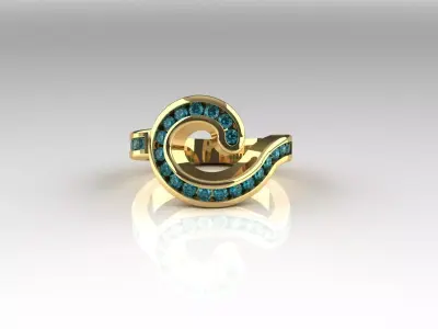 Wave Ring Minimalist 3D print model