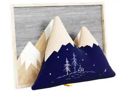  Decorative mountain pillow and decorative wall panel  3D model