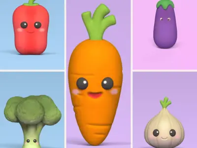 Cute Vegetables 3D print model