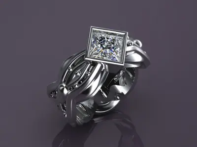 Pearl and Sea Ring 3D print model