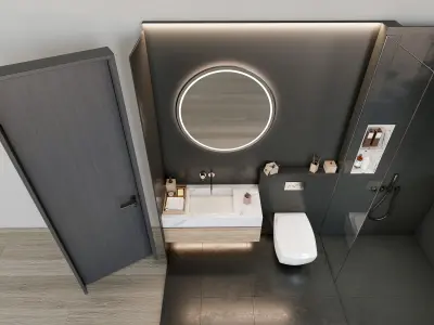 Vanity bathroom set 15 3D model