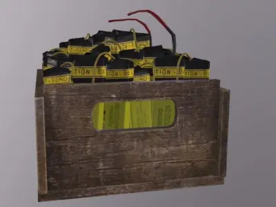Explosive Pyrotchenic Box  Low-poly 3D model