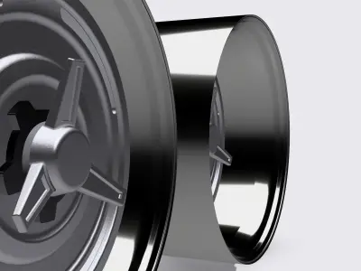 20inch Billet Steel Wheels with Spinner 2x Offsets 3D print model