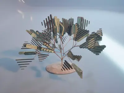 Conceptual shrub S1Av4 Low-poly 3D model