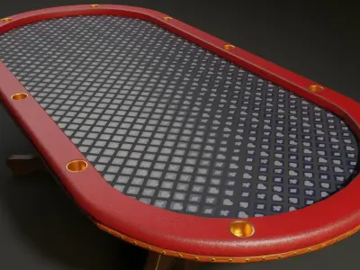 Poker table Low-poly 3D model