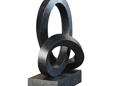 Cast Metal Abstract Sculpture 4 Low-poly 3D model