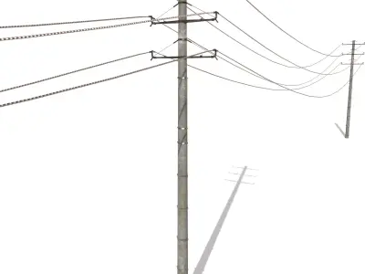 Electricity Pole 19 Low-poly 3D model