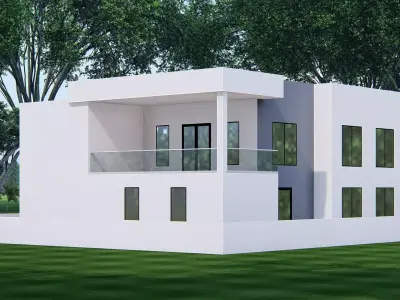 Modern House 3D Model  Contemporary Luxury Home Exterior Design 3D model