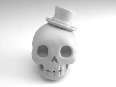Gentleman skull Figure  3D Printable Model 3D print model