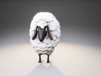 Stylized Sheep Low-poly 3D model