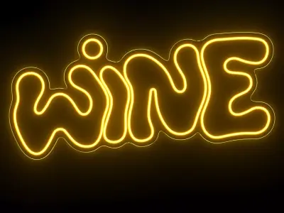 WINE Neon Sign 3D model purchase