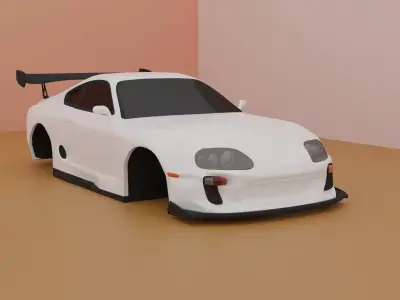 Toyota Supra MKVI Low-poly 3D model