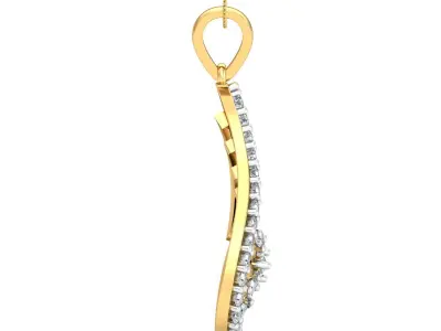 Yellow gold diamond pendent-P3 PS-01 3D print model