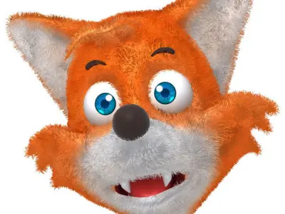 Fox cartoon rigged 3D model