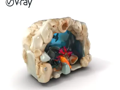 Underwater Grotto with Marine Life model pack Low-poly 3D model